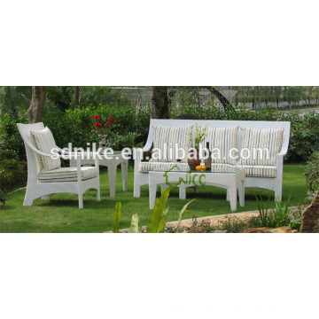 Sofá de muebles de lujo clásico rattan al aire libre / muebles de mimbre muebles de sofá blanco